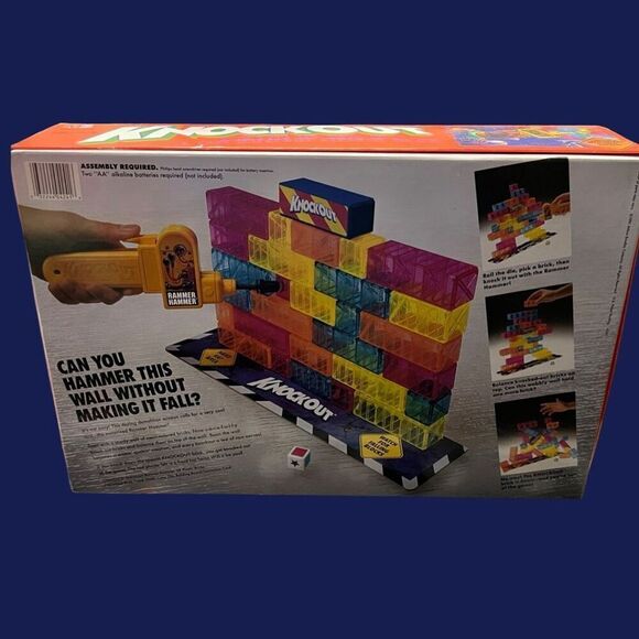 Vintage 1991 Milton Bradley Knockout Wall Stack Board Game With Rammer Hammer - Picture 6 of 6